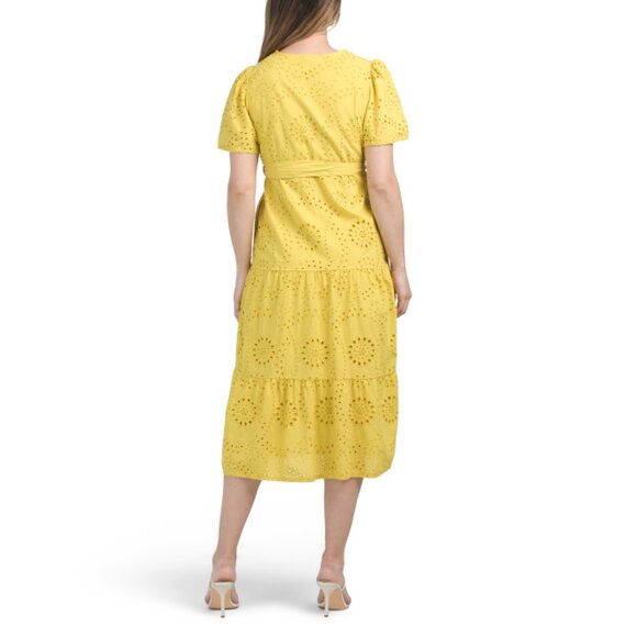 LA PICCOLA CREATIVA  Italy Short Sleeve Eyelet Maxi Dress - Picture 2 of 2